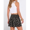 image:imageANRABESS Women Smocked High Waist Shorts Wide Leg Elastic Drawstring Flowy Baggy Trendy Summer Casual Beach amp Lounge WearFloral Black Pink