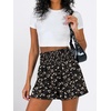 image:imageANRABESS Women Smocked High Waist Shorts Wide Leg Elastic Drawstring Flowy Baggy Trendy Summer Casual Beach amp Lounge WearFloral Black Pink