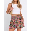 image:imageANRABESS Women Smocked High Waist Shorts Wide Leg Elastic Drawstring Flowy Baggy Trendy Summer Casual Beach amp Lounge WearFloral Black Red