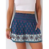 image:imageANRABESS Women Smocked High Waist Shorts Wide Leg Elastic Drawstring Flowy Baggy Trendy Summer Casual Beach amp Lounge WearFloral Blue Hot Pink
