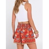 image:imageANRABESS Women Smocked High Waist Shorts Wide Leg Elastic Drawstring Flowy Baggy Trendy Summer Casual Beach amp Lounge WearFloral Blue Red