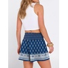 image:imageANRABESS Women Smocked High Waist Shorts Wide Leg Elastic Drawstring Flowy Baggy Trendy Summer Casual Beach amp Lounge WearFloral Blue White