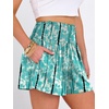 image:imageANRABESS Women Smocked High Waist Shorts Wide Leg Elastic Drawstring Flowy Baggy Trendy Summer Casual Beach amp Lounge WearFloral Lake Blue