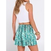 image:imageANRABESS Women Smocked High Waist Shorts Wide Leg Elastic Drawstring Flowy Baggy Trendy Summer Casual Beach amp Lounge WearFloral Lake Blue