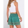 image:imageANRABESS Women Smocked High Waist Shorts Wide Leg Elastic Drawstring Flowy Baggy Trendy Summer Casual Beach amp Lounge WearFloral Teal Spades