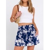 image:imageANRABESS Women Smocked High Waist Shorts Wide Leg Elastic Drawstring Flowy Baggy Trendy Summer Casual Beach amp Lounge WearPrint Blue Black