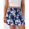 image:imageANRABESS Women Smocked High Waist Shorts Wide Leg Elastic Drawstring Flowy Baggy Trendy Summer Casual Beach amp Lounge WearPrint Blue Black