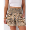image:imageANRABESS Women Smocked High Waist Shorts Wide Leg Elastic Drawstring Flowy Baggy Trendy Summer Casual Beach amp Lounge WearTan Blue Polka Dot