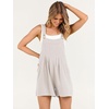image:imageANRABESS Womens Linen Rompers Summer Casual Bib Overalls Loose Short Jumpsuit Beach Outfits Travel Vacation ClothesBeige