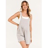 image:imageANRABESS Womens Linen Rompers Summer Casual Bib Overalls Loose Short Jumpsuit Beach Outfits Travel Vacation ClothesBeige