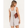 image:imageANRABESS Womens Linen Rompers Summer Casual Bib Overalls Loose Short Jumpsuit Beach Outfits Travel Vacation ClothesBeige