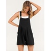 image:imageANRABESS Womens Linen Rompers Summer Casual Bib Overalls Loose Short Jumpsuit Beach Outfits Travel Vacation ClothesBlack