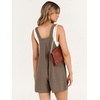 image:imageANRABESS Womens Linen Rompers Summer Casual Bib Overalls Loose Short Jumpsuit Beach Outfits Travel Vacation ClothesBrown