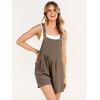 image:imageANRABESS Womens Linen Rompers Summer Casual Bib Overalls Loose Short Jumpsuit Beach Outfits Travel Vacation ClothesBrown