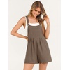 image:imageANRABESS Womens Linen Rompers Summer Casual Bib Overalls Loose Short Jumpsuit Beach Outfits Travel Vacation ClothesBrown