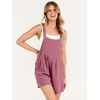 image:imageANRABESS Womens Linen Rompers Summer Casual Bib Overalls Loose Short Jumpsuit Beach Outfits Travel Vacation ClothesFuchsia