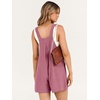 image:imageANRABESS Womens Linen Rompers Summer Casual Bib Overalls Loose Short Jumpsuit Beach Outfits Travel Vacation ClothesFuchsia