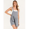 image:imageANRABESS Womens Linen Rompers Summer Casual Bib Overalls Loose Short Jumpsuit Beach Outfits Travel Vacation ClothesGray