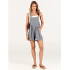 image:imageANRABESS Womens Linen Rompers Summer Casual Bib Overalls Loose Short Jumpsuit Beach Outfits Travel Vacation ClothesGray