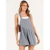 image:imageANRABESS Womens Linen Rompers Summer Casual Bib Overalls Loose Short Jumpsuit Beach Outfits Travel Vacation ClothesGray