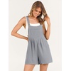 image:imageANRABESS Womens Linen Rompers Summer Casual Bib Overalls Loose Short Jumpsuit Beach Outfits Travel Vacation ClothesGray
