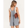 image:imageANRABESS Womens Linen Rompers Summer Casual Bib Overalls Loose Short Jumpsuit Beach Outfits Travel Vacation ClothesGray