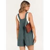 image:imageANRABESS Womens Linen Rompers Summer Casual Bib Overalls Loose Short Jumpsuit Beach Outfits Travel Vacation ClothesGray Blue