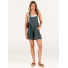 image:imageANRABESS Womens Linen Rompers Summer Casual Bib Overalls Loose Short Jumpsuit Beach Outfits Travel Vacation ClothesGray Blue