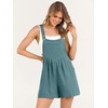 image:imageANRABESS Womens Linen Rompers Summer Casual Bib Overalls Loose Short Jumpsuit Beach Outfits Travel Vacation ClothesLake Blue