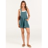 image:imageANRABESS Womens Linen Rompers Summer Casual Bib Overalls Loose Short Jumpsuit Beach Outfits Travel Vacation ClothesLake Blue