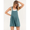 image:imageANRABESS Womens Linen Rompers Summer Casual Bib Overalls Loose Short Jumpsuit Beach Outfits Travel Vacation ClothesLake Blue