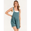 image:imageANRABESS Womens Linen Rompers Summer Casual Bib Overalls Loose Short Jumpsuit Beach Outfits Travel Vacation ClothesLake Blue