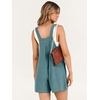 image:imageANRABESS Womens Linen Rompers Summer Casual Bib Overalls Loose Short Jumpsuit Beach Outfits Travel Vacation ClothesLake Blue