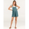 image:imageANRABESS Womens Linen Rompers Summer Casual Bib Overalls Loose Short Jumpsuit Beach Outfits Travel Vacation ClothesLake Blue