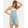 image:imageANRABESS Womens Linen Rompers Summer Casual Bib Overalls Loose Short Jumpsuit Beach Outfits Travel Vacation ClothesLake Green