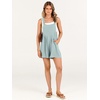 image:imageANRABESS Womens Linen Rompers Summer Casual Bib Overalls Loose Short Jumpsuit Beach Outfits Travel Vacation ClothesLake Green