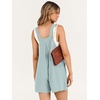 image:imageANRABESS Womens Linen Rompers Summer Casual Bib Overalls Loose Short Jumpsuit Beach Outfits Travel Vacation ClothesLake Green