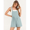 image:imageANRABESS Womens Linen Rompers Summer Casual Bib Overalls Loose Short Jumpsuit Beach Outfits Travel Vacation ClothesLake Green