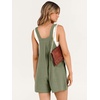 image:imageANRABESS Womens Linen Rompers Summer Casual Bib Overalls Loose Short Jumpsuit Beach Outfits Travel Vacation ClothesOlive
