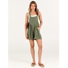 image:imageANRABESS Womens Linen Rompers Summer Casual Bib Overalls Loose Short Jumpsuit Beach Outfits Travel Vacation ClothesOlive
