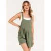 image:imageANRABESS Womens Linen Rompers Summer Casual Bib Overalls Loose Short Jumpsuit Beach Outfits Travel Vacation ClothesOlive