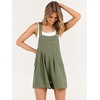 image:imageANRABESS Womens Linen Rompers Summer Casual Bib Overalls Loose Short Jumpsuit Beach Outfits Travel Vacation ClothesOlive