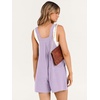 image:imageANRABESS Womens Linen Rompers Summer Casual Bib Overalls Loose Short Jumpsuit Beach Outfits Travel Vacation ClothesPurple
