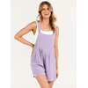 image:imageANRABESS Womens Linen Rompers Summer Casual Bib Overalls Loose Short Jumpsuit Beach Outfits Travel Vacation ClothesPurple