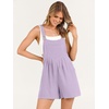 image:imageANRABESS Womens Linen Rompers Summer Casual Bib Overalls Loose Short Jumpsuit Beach Outfits Travel Vacation ClothesPurple