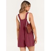 image:imageANRABESS Womens Linen Rompers Summer Casual Bib Overalls Loose Short Jumpsuit Beach Outfits Travel Vacation ClothesRed