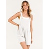 image:imageANRABESS Womens Linen Rompers Summer Casual Bib Overalls Loose Short Jumpsuit Beach Outfits Travel Vacation ClothesWhite