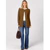 image:imageANRABESS Womens Cardigans 2026 Fall Dressy Casual Long Sleeve Crewneck Button Down Open Front Soft Knit Cardigan SweatersCaramel