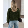 image:imageANRABESS Womens Cropped Sweaters Oversized Cable Knit Long Sleeve SweaterGreen