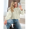 image:imageANRABESS Womens Cropped Sweaters Oversized Cable Knit Long Sleeve SweaterOffwhite